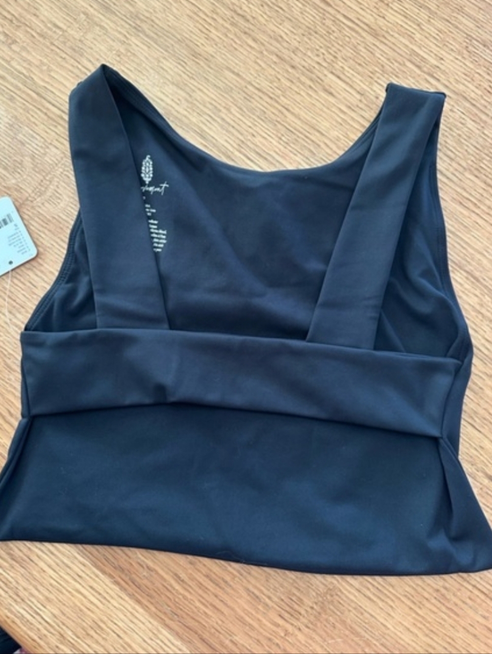 FP MOVEMENT FREE PEOPLE Be Right Back Crop Top Blck Square Neck Open Back NWT SM - Picture 9 of 16